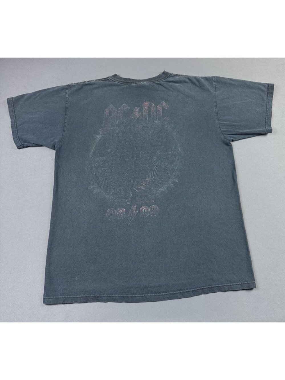 Rare Vintage AC/DC Crazy Black Sun Fade Band Tee Concert Promo Rock Tee Art